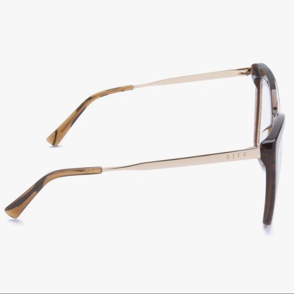 DIFF Becky IV Bluelight Glasses Tigers Eye Blue Light Blocking Clear Lens #111 - Picture 4 of 6